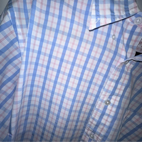Men’s Brooks Brothers pink blue and white plaid/checkered shirt -large - Picture 3 of 6